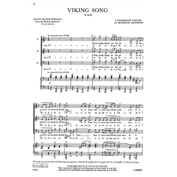 Coleridge Taylor Viking Song Sab