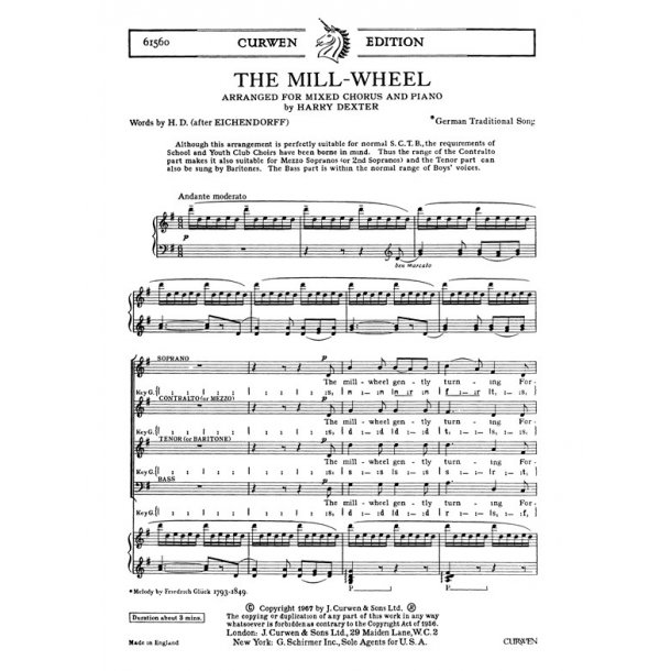 Dexter, H The Mill-wheel Satb/Piano