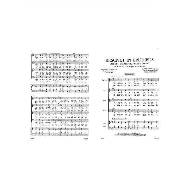 Handl, G Resonet In Laudibus (Joseph Dearest, Joseph Mine) Satb/Pf