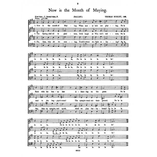 Morley Now Is The Month Of Maying Satb