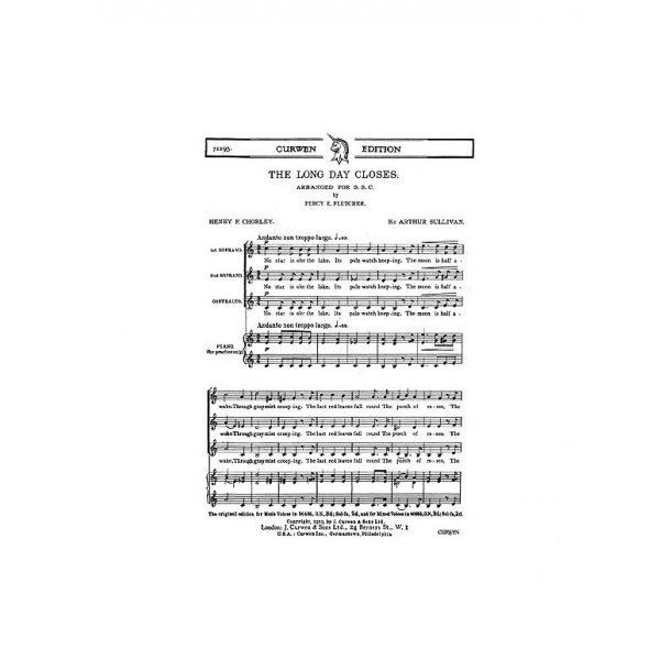 Arthur Sullivan: The Long Day Closes (SSA/PF)