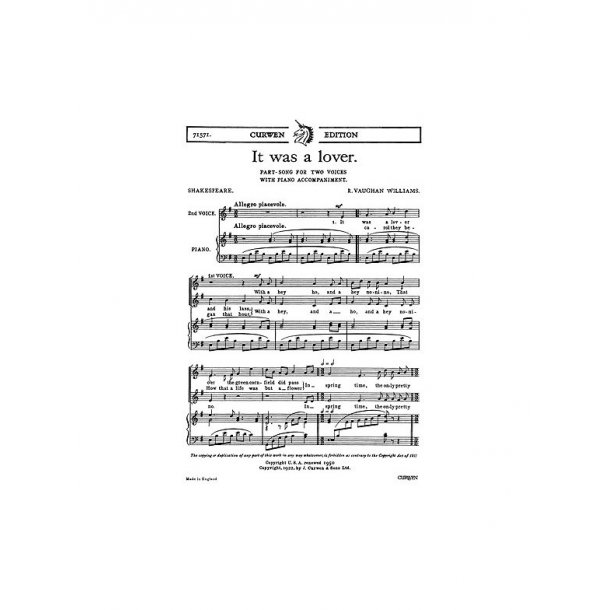 Vaughan Williams: It Was A Lover (2 Part)