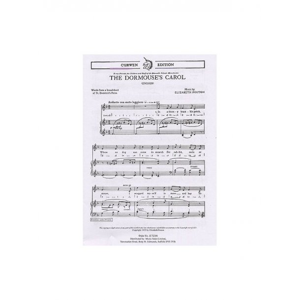 Elizabeth Poston: The Dormouse's Carol (Unison)