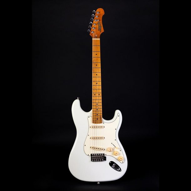 JS300 Electric Guitar from Jet Guitars  - White : Roasted Maple Fretboard