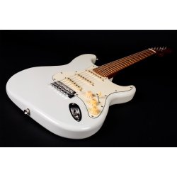 JS300 Electric Guitar from Jet Guitars  - White : Roasted Maple Fretboard