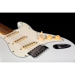 JS300 Electric Guitar from Jet Guitars  - White : Roasted Maple Fretboard