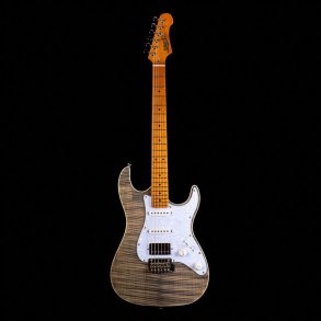 JS450 Electric Guitar from Jet Guitars  - Trans Black : Roasted Maple Fretboard