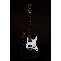 JS500 Electric Guitar from Jet Guitars  - Black Sparkle : Ebony Fretboard