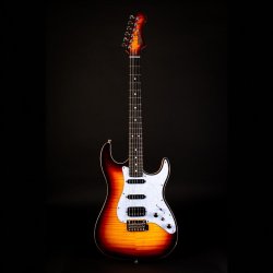 JS600 Electric Guitar from Jet Guitars  - Brown Sunburst : Ebony Fretboard