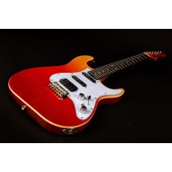 JS600 Electric Guitar from Jet Guitars  - Trans Red : Ebony Fretboard