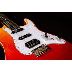 JS600 Electric Guitar from Jet Guitars  - Trans Red : Ebony Fretboard