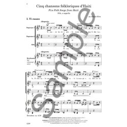 Cinq Chansons Folkloriques d'Haiti