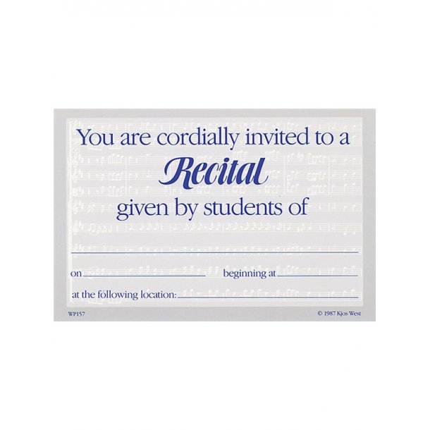 Recital Invitation (25 Postcards)