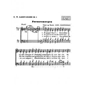 Johannes Kristensen: Foraarsmorgen (TTBB)