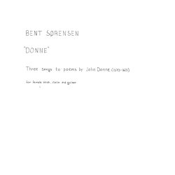 Bent Srensen: Donne
