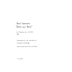 Bent Srensen: Birds And Bells (Score)