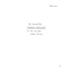 Bent Lorentzen: Schumann Variationen (Player's score)