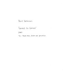 Bent Srensen: Garnet To Garnet (Score)