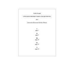 CONCERTO FOR PERCUSSION AND ORCHESTRA