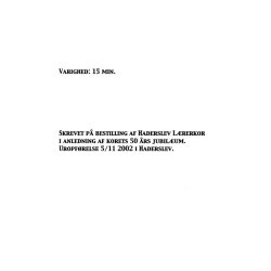 En Lille Kantate Om Jomfru F.