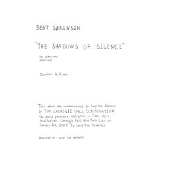 Bent Srensen: Shadows Of Silence (Piano)