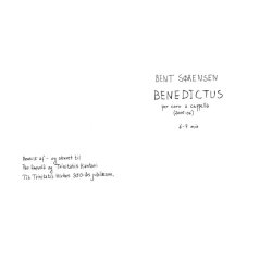 Bent S&oslash;rensen: Benedictus SSATB