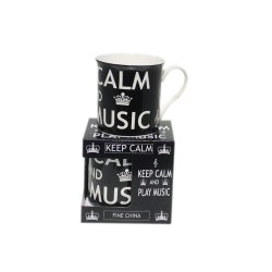 Little Snoring Gifts: Mug - Keep Calm & Play Music (Black)