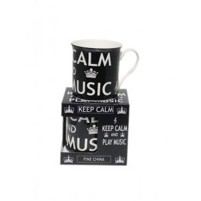 Little Snoring Gifts: Mug - Keep Calm & Play Music (Black)