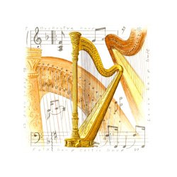 Little Snoring Gifts: Fridge Magnet - Harp