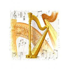 Little Snoring Gifts: Fridge Magnet - Harp