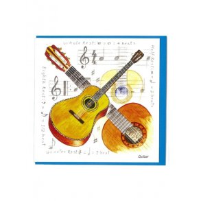 Little Snoring Gifts: Notelets Pack Of Five – Acoustic Guitar Design