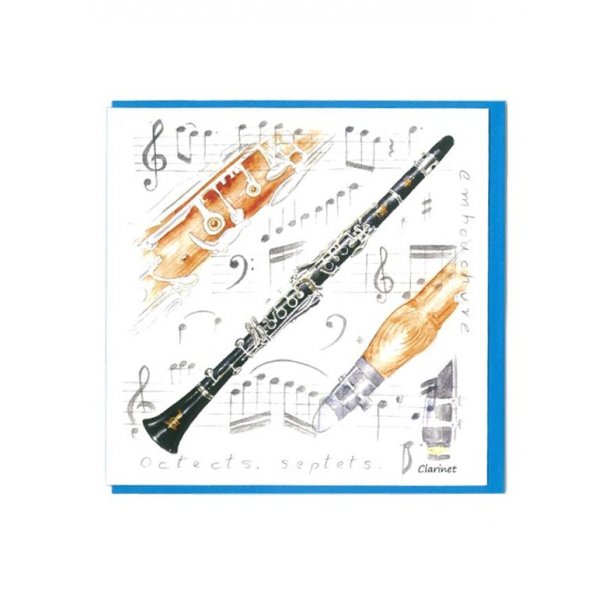 Little Snoring Gifts: Notelets Pack Of Five &ndash; Clarinet Design
