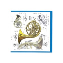 Little Snoring Gifts: Notelets Pack Of Five &ndash; French Horn Design
