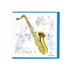 Little Snoring Gifts: Notelets Pack Of Five &ndash; Saxophone Design