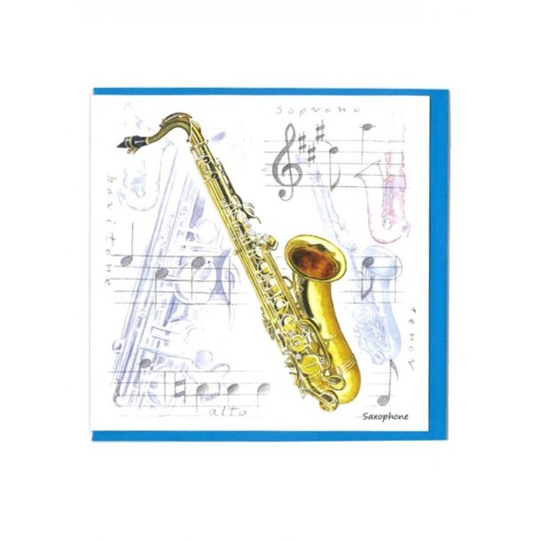 Little Snoring Gifts: Notelets Pack Of Five &ndash; Saxophone Design