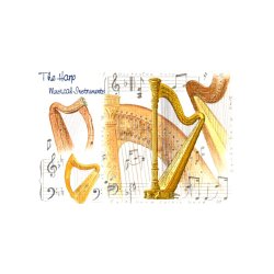 Little Snoring Gifts: 7x5 Greetings Card - Harp Design