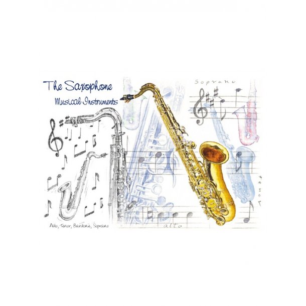 Little Snoring Gifts: 7x5 Greetings Card - Saxophone Design