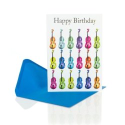 Little Snoring: 7&rdquo; x 5" Happy Birthday Card - Jazzy Violin Design