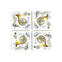 Little Snoring Gifts: French Horn Coasters - Pack Of 4