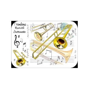 Little Snoring Gifts: Trombone Placemat - Pack Of 4