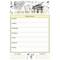 Little Snoring Gifts: A4 Weekly Planner - Piano Design