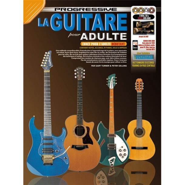 La Guitare Progressive Pour Adulte Book/Cd/2dvd/Dvd-Rom French