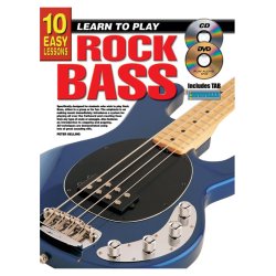 10 Easy Lssns Rck Bss Bgtr Bk/Cd/Dvd