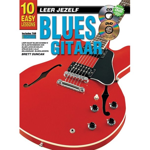 10 Easy Lessons Leer Jezelf Blues Gitaar Book/Cd/Dvd Dutch