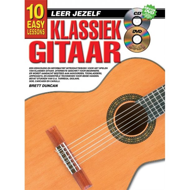 10 Easy Lessons Leer Jezelf Klassiek Gitaar Book/Cd/Dvd Dutch
