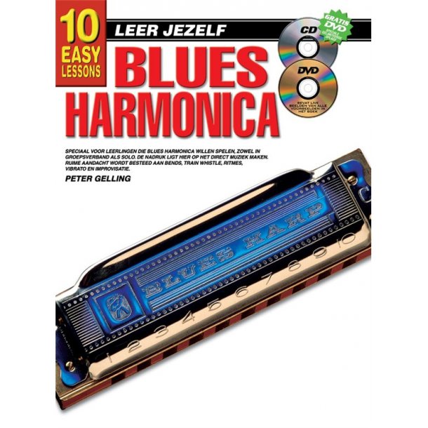 10 Easy Lessons Leer Jezelf Blues Harmonica Book/Cd/Dvd Dutch
