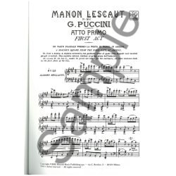 PUCCINI MANON LESCAUT ITALIAN/ENGLISH VOCAL SCORE P/B