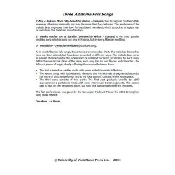 Thomas Simaku: Three Albanian Folk Songs (SSA)