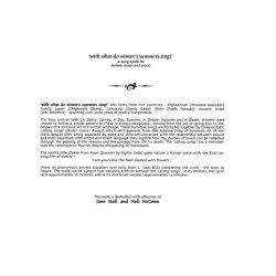 Sadie Harrison: with what do winter's summers sing?