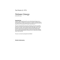 Paul Mealor: Solemn Liturgy